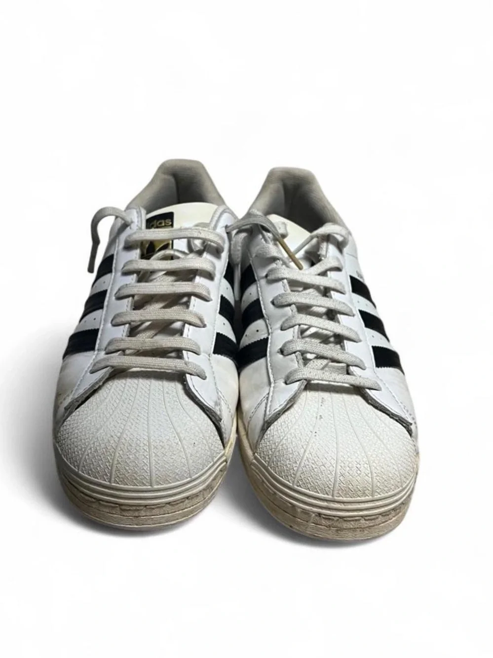 adidas White Sneakers with Black Stripes